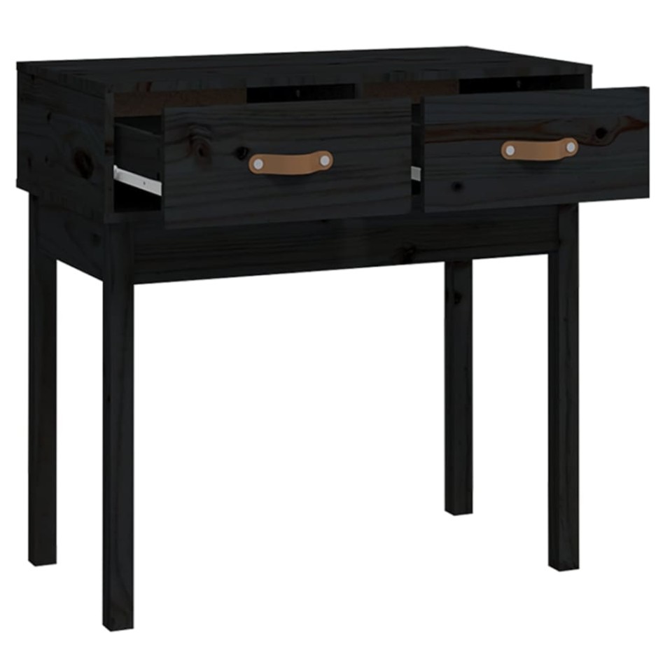 Mesa consola madera maciza de pino negro 76,5x40x75