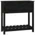 Jardinera con estante madera maciza pino negro 82,5x34,5x81