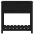 Jardinera con estante madera maciza pino negro 82,5x34,5x81