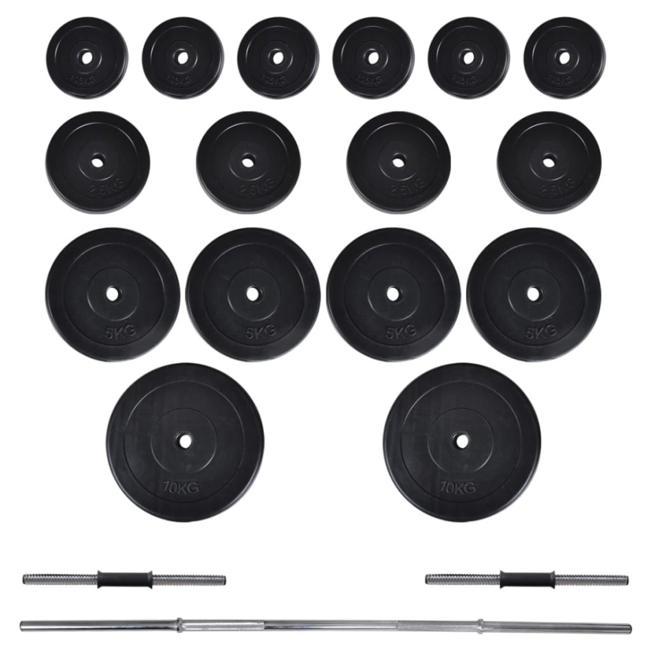 Juego de barras + 2 mancuernas