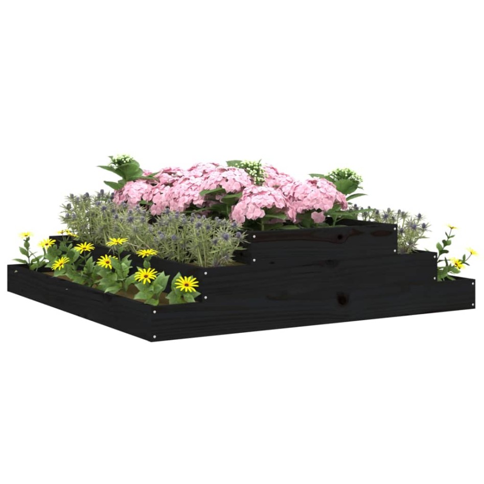 Jardinera madera maciza de pino negro 110x110x27