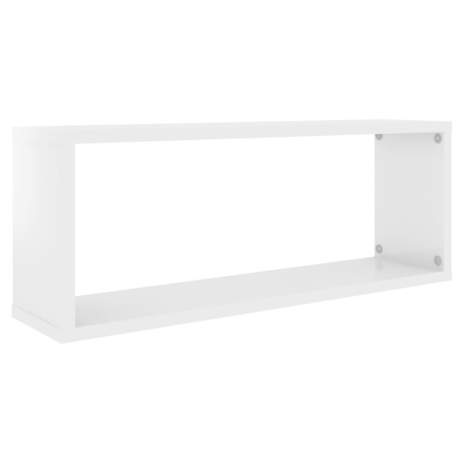 Estante cubo pared 4 uds contrachapado blanco brillo