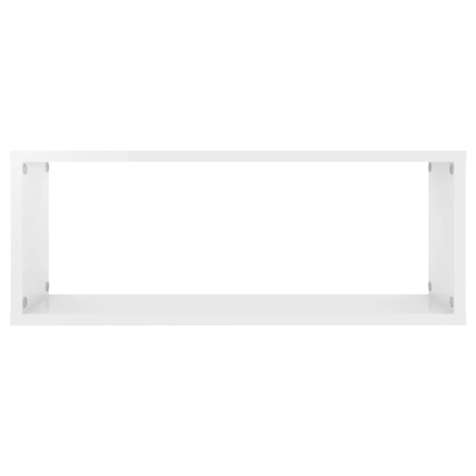 Estante cubo pared 4 uds contrachapado blanco brillo
