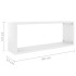 Estante cubo pared 4 uds contrachapado blanco brillo