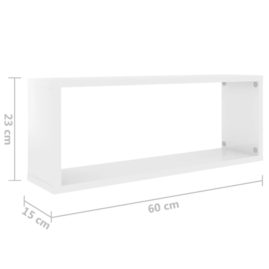 Estante cubo pared 4 uds contrachapado blanco brillo