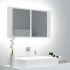 Armario espejo de baño con luz LED acrílico blanco 80x12x45