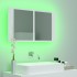 Armario espejo de baño con luz LED acrílico blanco 80x12x45