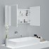 Armario espejo de baño con luz LED acrílico blanco 80x12x45