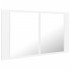 Armario espejo de baño con luz LED acrílico blanco 80x12x45