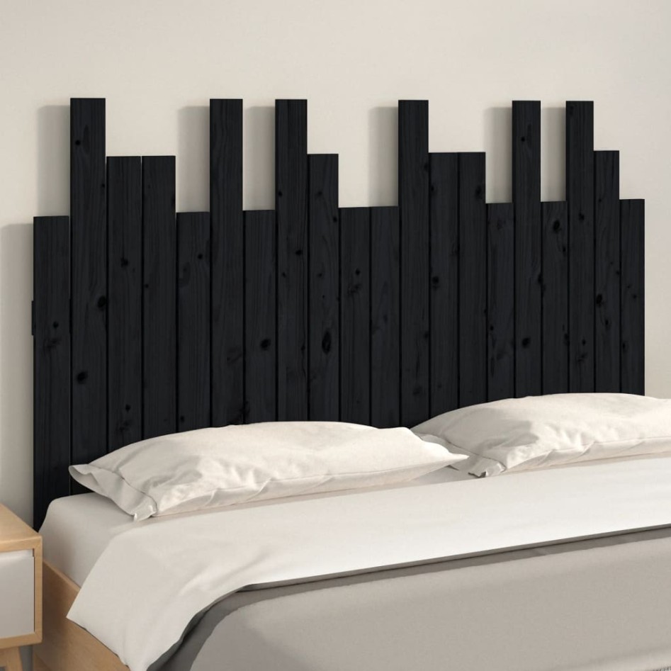Cabecero de cama de pared madera maciza pino negro