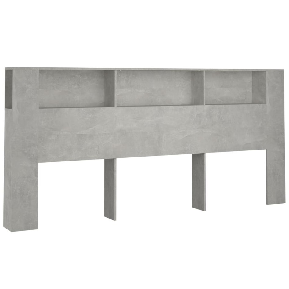 Mueble cabecero gris hormigón 220x18,5x104,5
