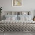 Mueble cabecero gris hormigón 220x18,5x104,5