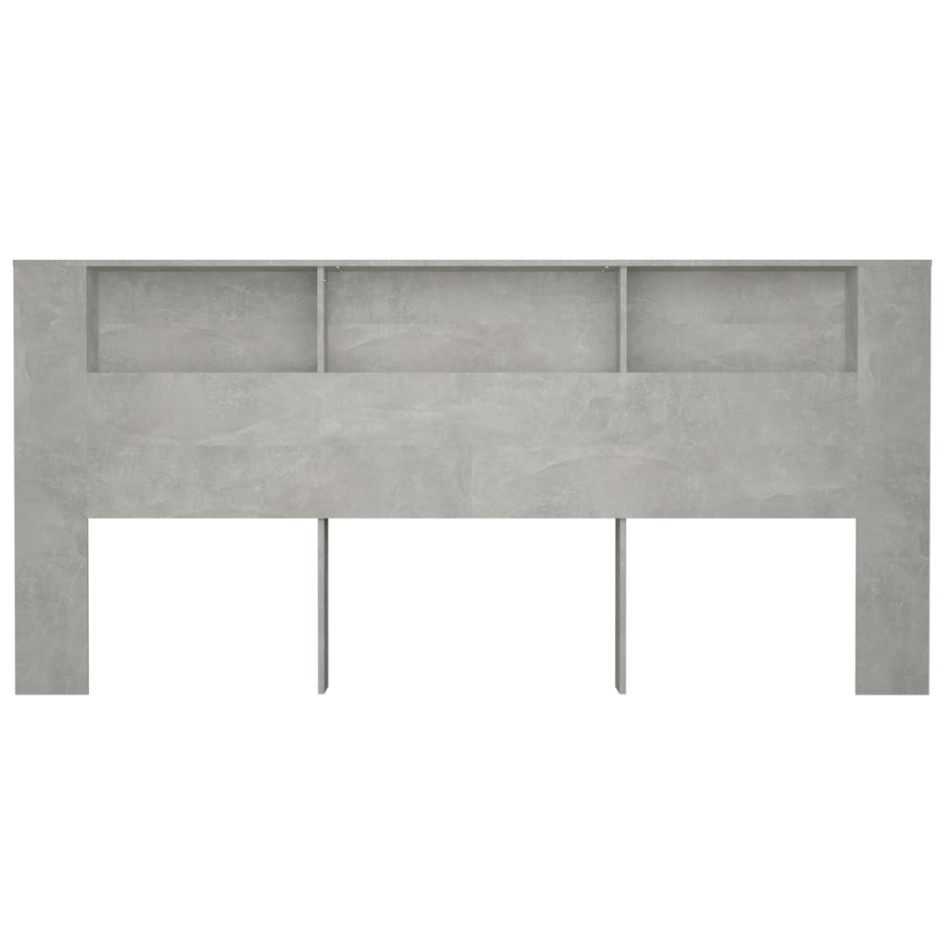 Mueble cabecero gris hormigón 220x18,5x104,5
