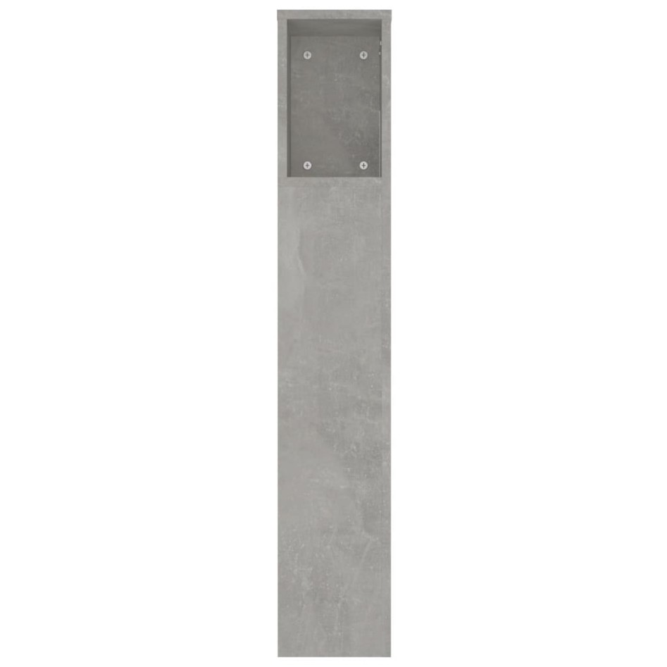 Mueble cabecero gris hormigón 220x18,5x104,5