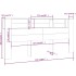 Mueble cabecero gris hormigón 220x18,5x104,5