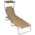Tumbona plegable con toldo de aluminio gris