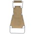 Tumbona plegable con toldo de aluminio gris