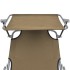 Tumbona plegable con toldo de aluminio gris
