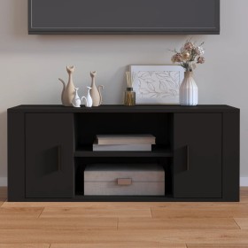 Mueble para TV madera contrachapada negra 100x35x40