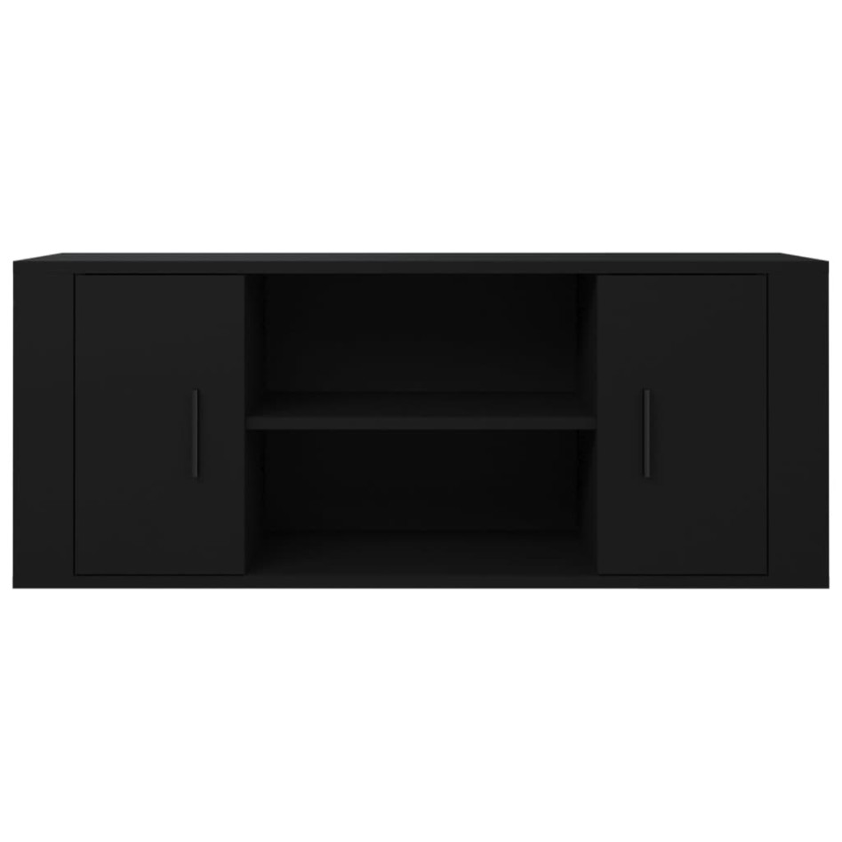 Mueble para TV madera contrachapada negra 100x35x40