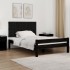 Cabecero de cama pared madera maciza pino negro 127,5x3x60
