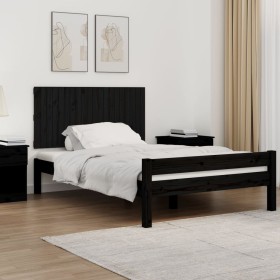 Cabecero de cama pared madera maciza pino negro 127,5x3x60