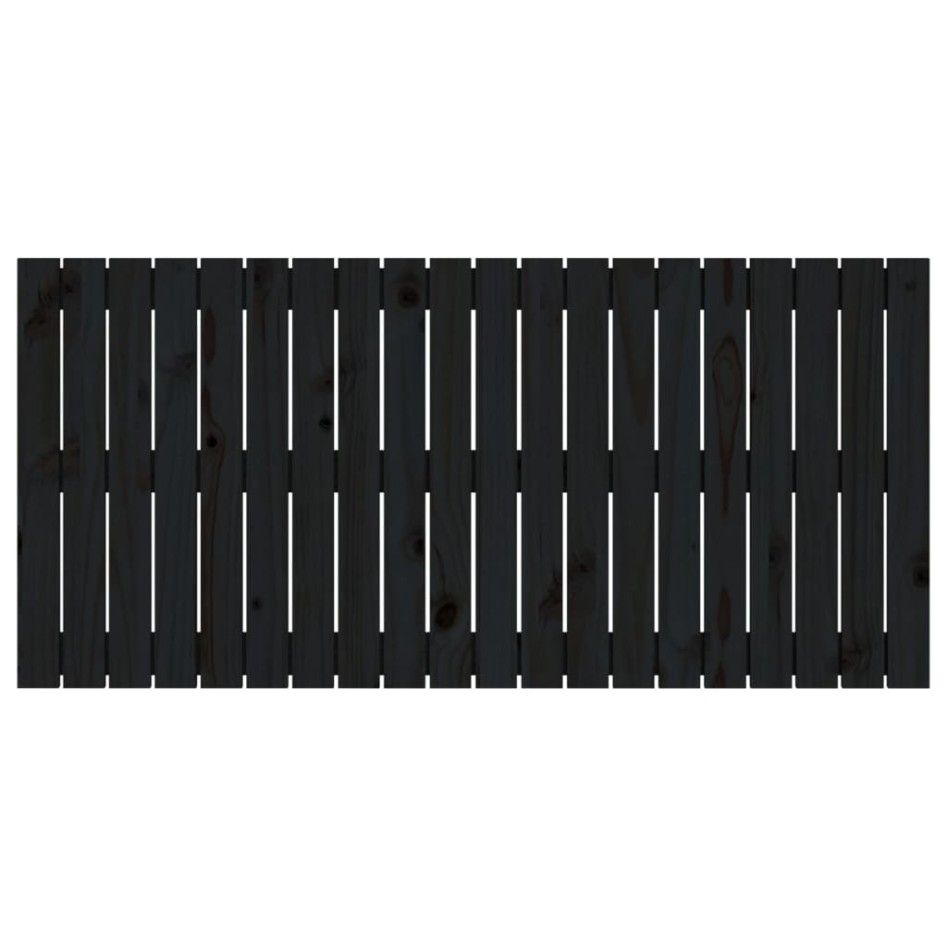 Cabecero de cama pared madera maciza pino negro 127,5x3x60