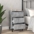 Mesita de noche madera contrachapada gris hormigón 40x35x70