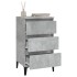 Mesita de noche madera contrachapada gris hormigón 40x35x70