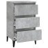 Mesita de noche madera contrachapada gris hormigón 40x35x70