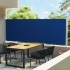 Toldo lateral retráctil de jardín azul 160x600