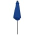 Sombrilla de jardín luces LED palo de aluminio azul 270