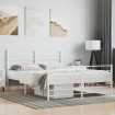 Estructura cama metal con cabecero y estribo blanco 140x200 cm