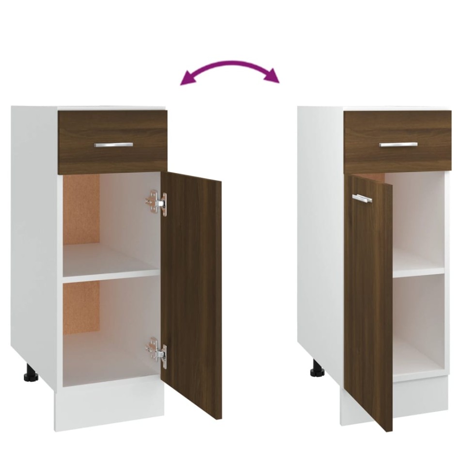 Armario bajo cocina madera de ingeniería marrón 30x46x81,5