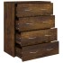 Aparador con 4 cajones roble ahumado 60x30,5x71