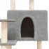 Rascador para gatos con postes de sisal gris claro 153