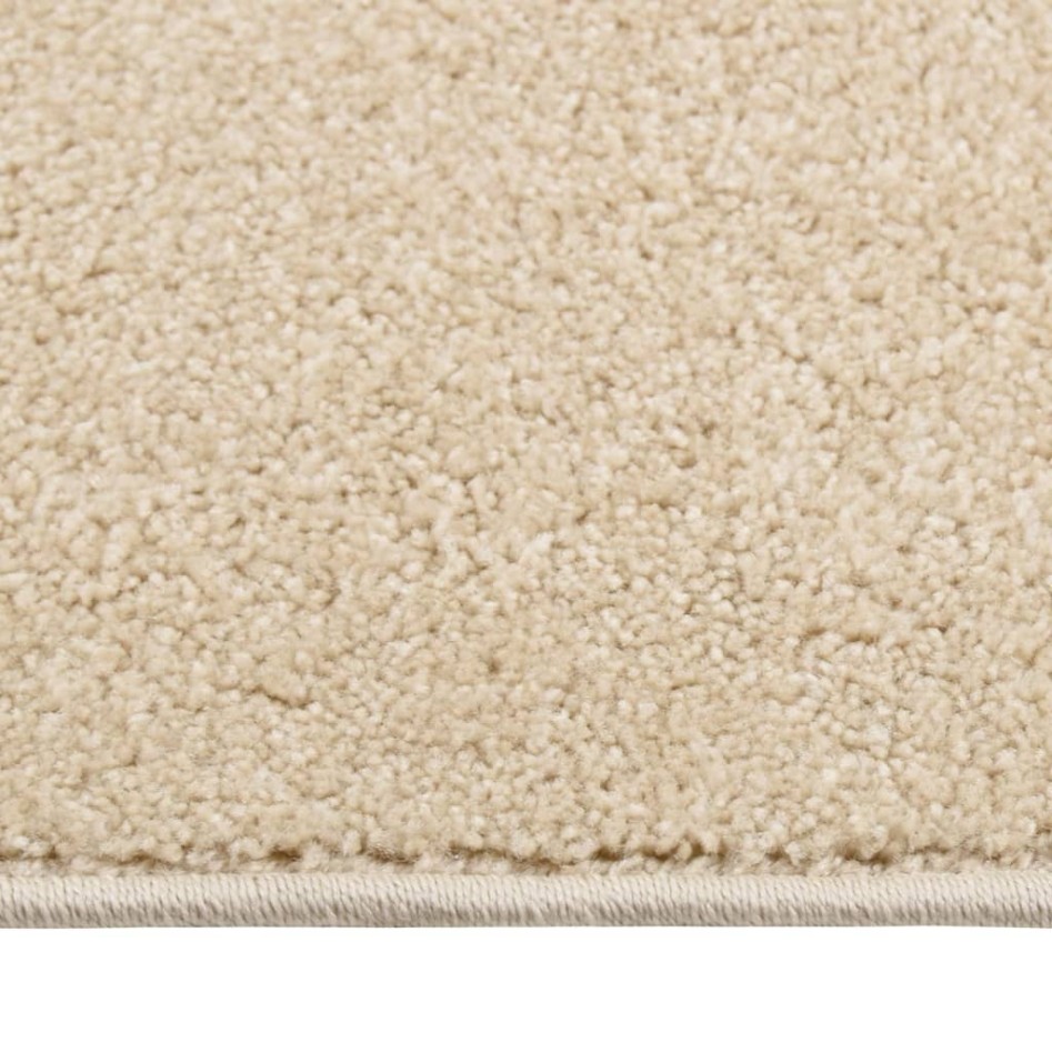 Alfombra de pelo corto beige 160x230