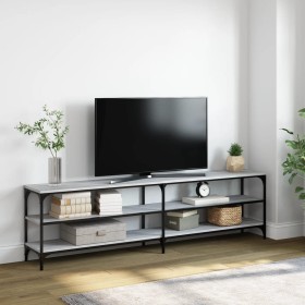 Mueble TV metal y madera contrachapada gris Sonoma 180x30x50