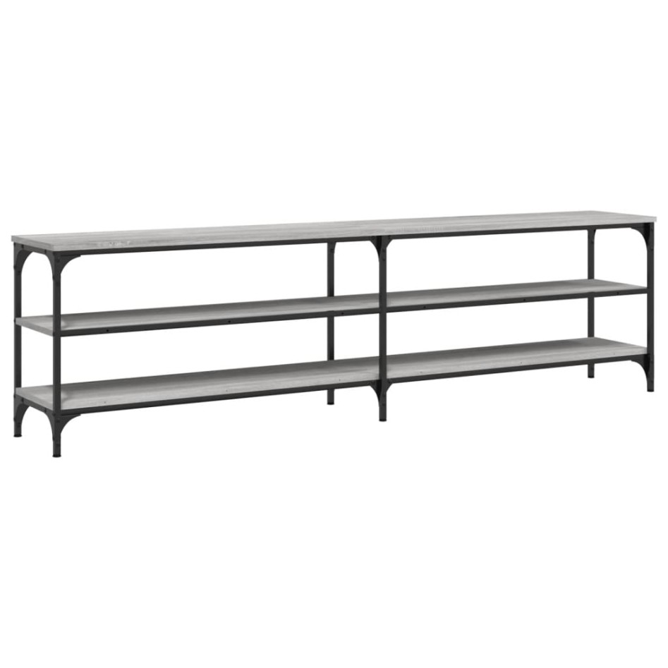 Mueble TV metal y madera contrachapada gris Sonoma 180x30x50
