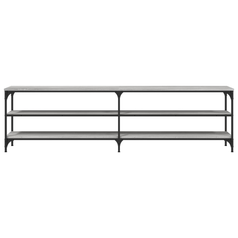 Mueble TV metal y madera contrachapada gris Sonoma 180x30x50