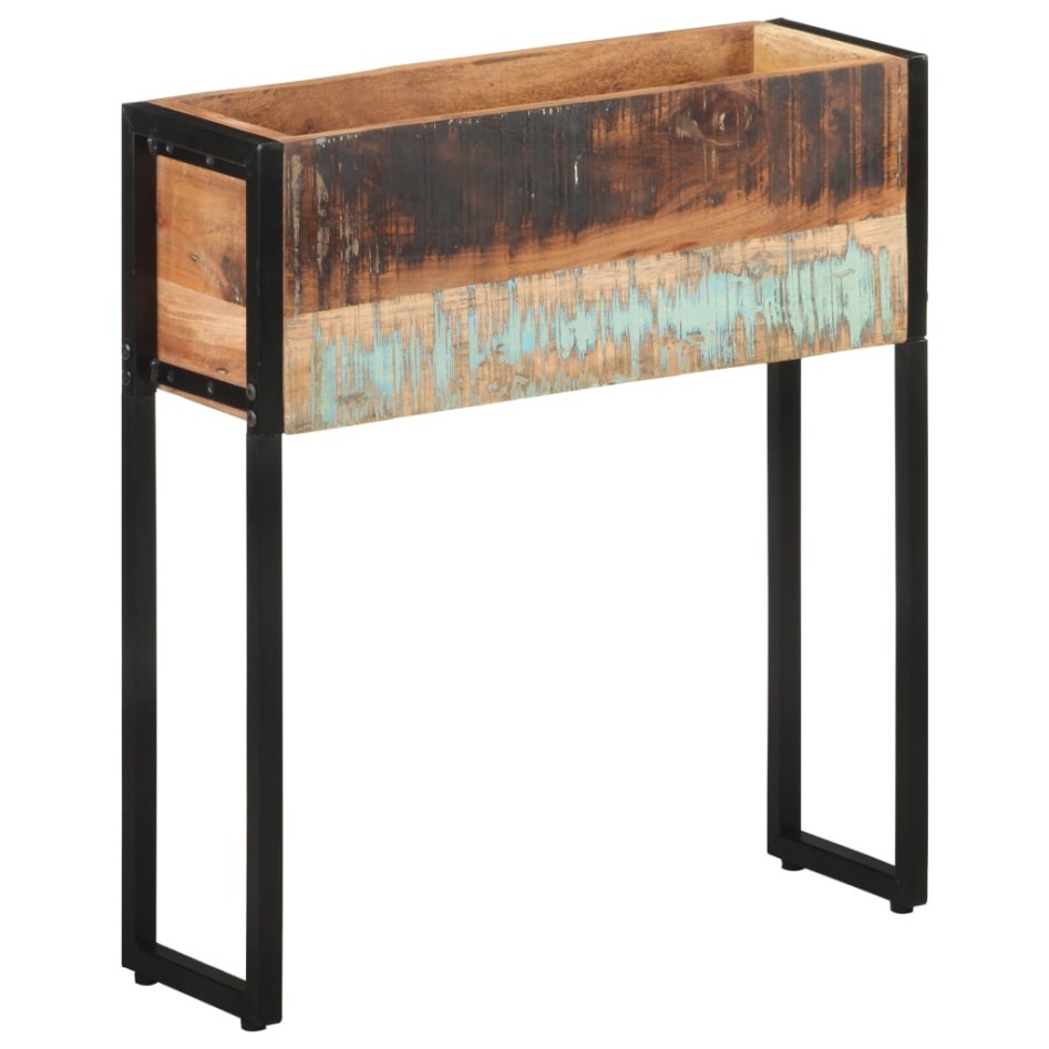 Jardinera de madera maciza reciclada 60x20x68