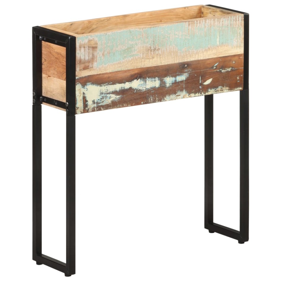 Jardinera de madera maciza reciclada 60x20x68