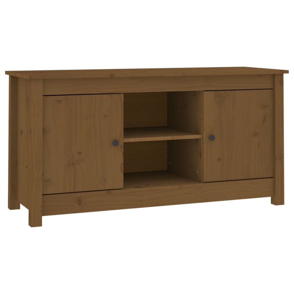Mueble de TV madera maciza de pino marrón miel 103x36,5x52