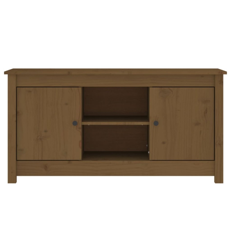 Mueble de TV madera maciza de pino marrón miel 103x36,5x52