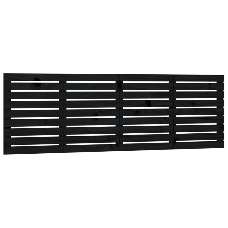 Cabecero de cama de pared madera maciza pino negro 166x3x63
