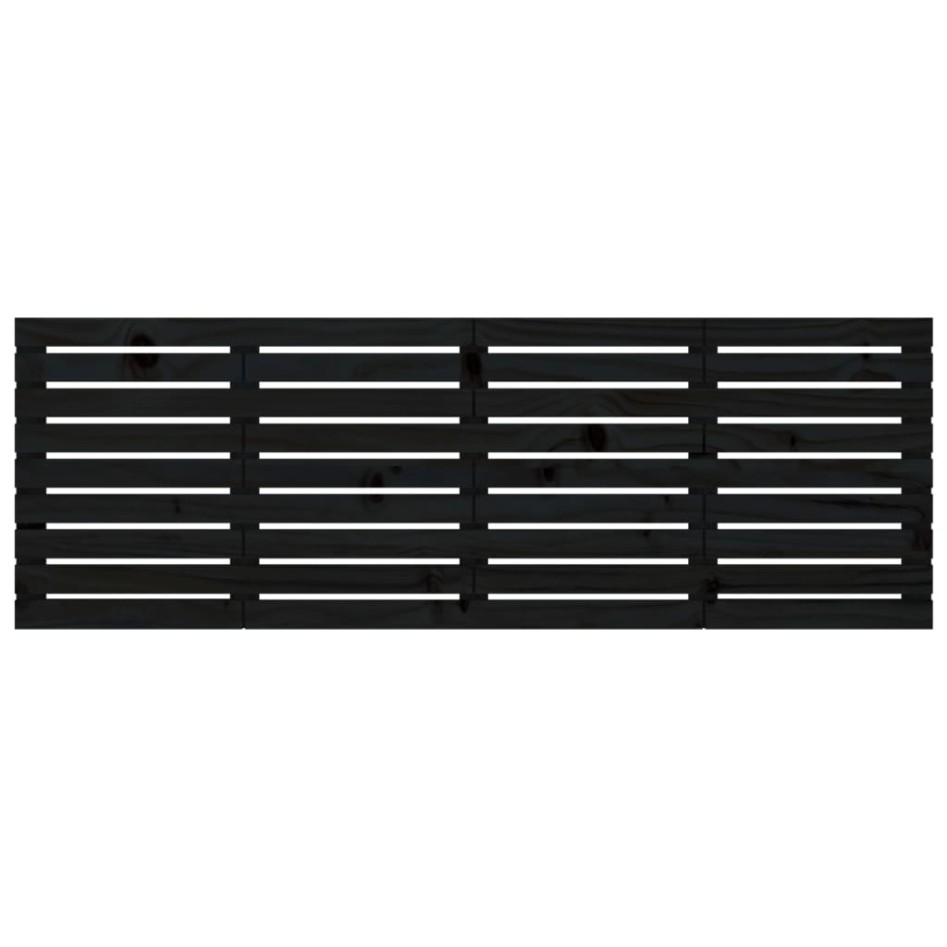 Cabecero de cama de pared madera maciza pino negro 166x3x63