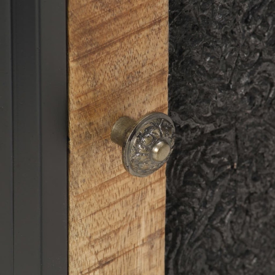 Mesita de noche de madera de mango rugosa 40x30x50