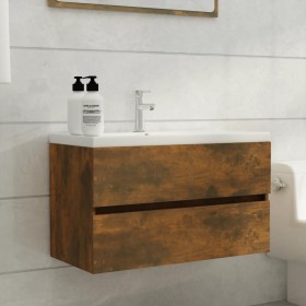 Mueble lavabo madera contrachapada roble ahumado