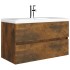 Mueble lavabo madera contrachapada roble ahumado