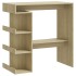 Mesa bar estante almacenaje contrachapada roble 100x50x101,5